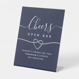 Expositor En L Cartel de pedestal para barra abierta de boda
