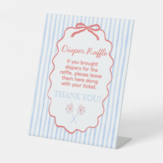 Expositor En L Cartel de rifa de pañales para baby shower del 4 d