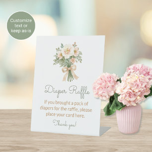 Expositor En L Cartel de Rifas de Pañales para Baby Shower con Ac