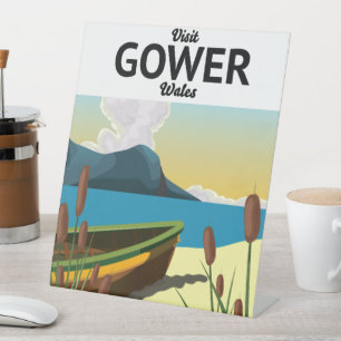 Expositor En L Cartel de viaje a Gower Gales