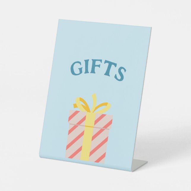 Expositor En L Cartel "Regalos" del Fiesta del grupo (Anverso)