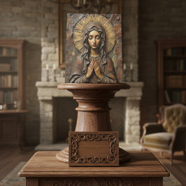 Expositor En L Carved Devotion  Wooden Mary