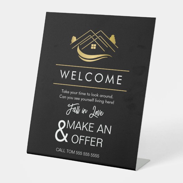 Expositor En L Casa abierta de bienes raíces de referencia (Anverso)