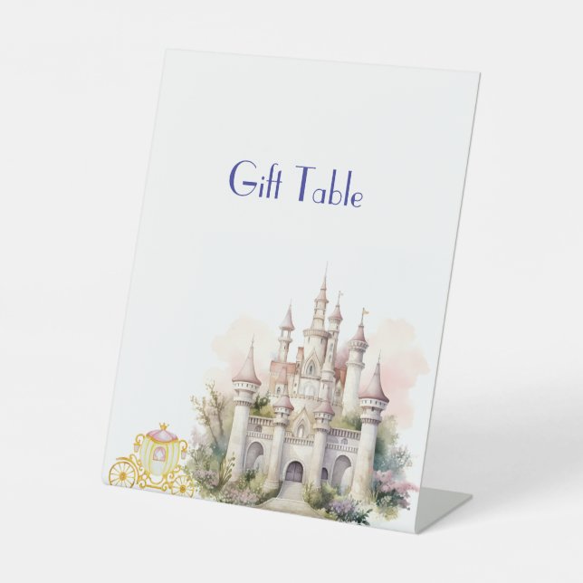 Expositor En L Castillo y carro de Baby Shower gemelos (Anverso)