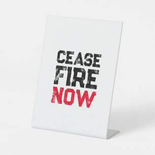 Expositor En L Cease Fire Now Black White grunge anti guerra