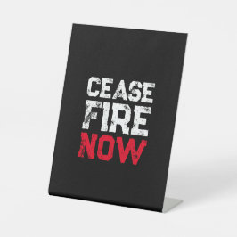 Expositor En L Cease Fire Now white black grunge anti guerra