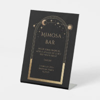 Celestial Black Gold Mimosa Bar Sun Moon Stars