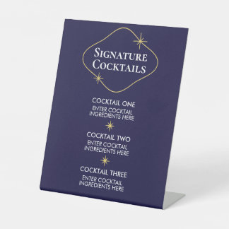 Expositor En L Celestial Minimalist Wedding Cocktails Sign