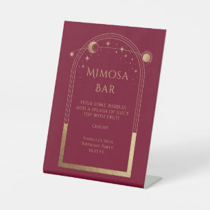 Expositor En L Celestial Red Gold Mimosa Bar Sun Moon Stars
