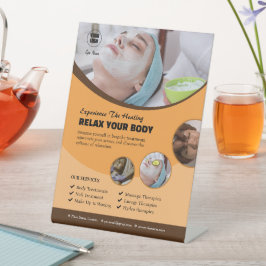 Expositor En L Centro de Spa Personalizado Rótulo Pedestal