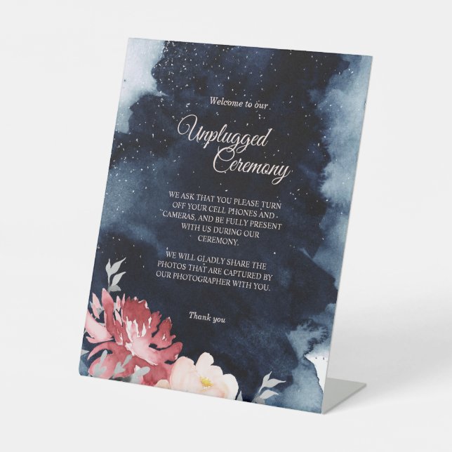 Expositor En L Ceremonia desenchufada de Boda floral de la noche  (Anverso)