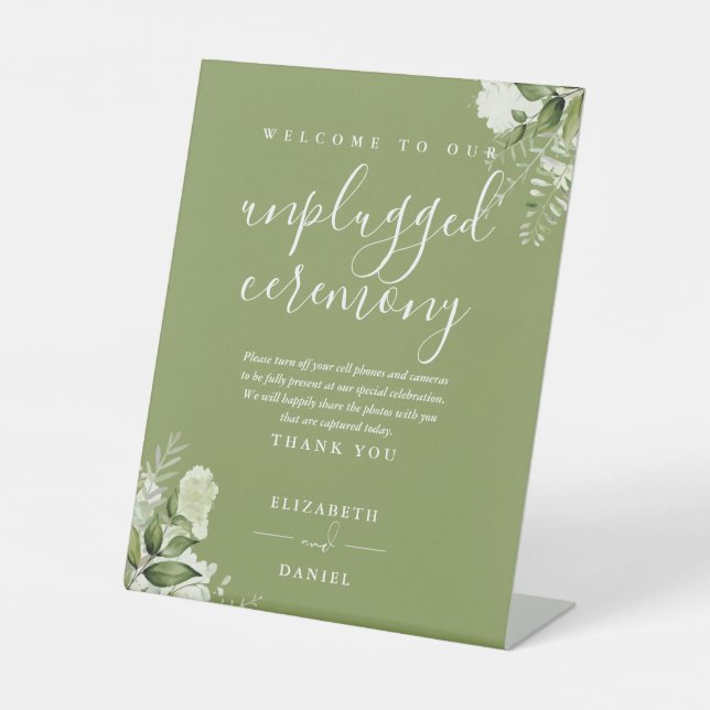 Expositor En L Ceremonia desenchufada de vegetación floral verde  (Anverso)