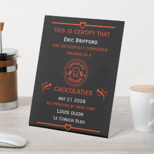 Expositor En L Certificado de fabricante de chocolate