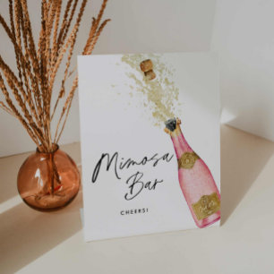 Expositor En L Champán rosa Mimosa Bar Bridal Shower