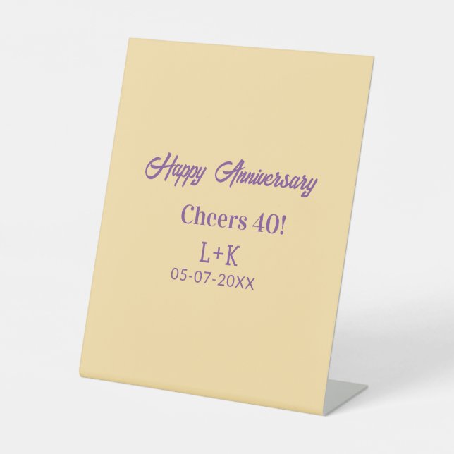 Expositor En L Cheers 40 happy anniversary purple orange pastel n (Anverso)