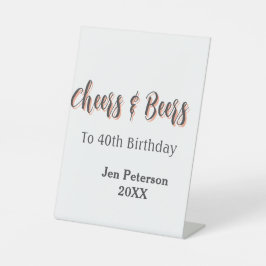 Expositor En L Cheers & beers to 40th birthday gray name year sin