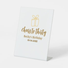 Expositor En L Cheers to thirty yellow brown birthday pastel gift
