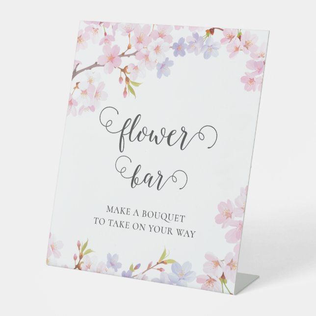 Expositor En L Cherry Blossom in Bloom Bridal Shower Flower Bar (Anverso)
