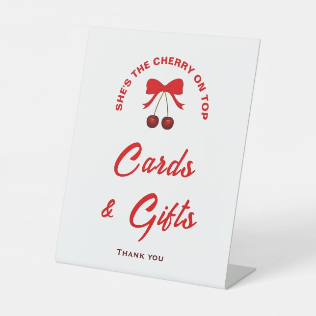 Expositor En L Cherry On Top Chica Baby Shower Cards & Gifts Rótu (Anverso)