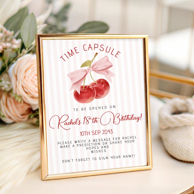 Expositor En L Cherry Time Capsule Table Sign (Subido por el creador)