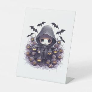 Expositor En L Chibi Segador Halloween - Fantasía Oscura Adorable