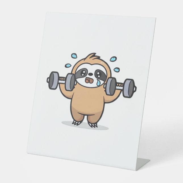 Expositor En L Chibi Sloth Gym Fail - Cute Kawaii Funny Workout A (Anverso)