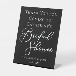 Expositor En L Chic Black Bridal Shower Personalized Welcome