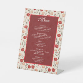 Expositor En L Chic Wildflower Tulip Minimalist Wedding Menus