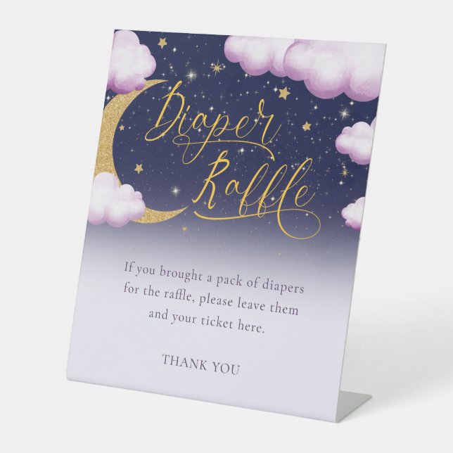 Expositor En L Chica Baby Shower Twinkle Little Star Diaper Raffl (Anverso)