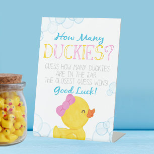 Expositor En L Chica Cuántos Duckies Cumpleaños o Juego Baby Show