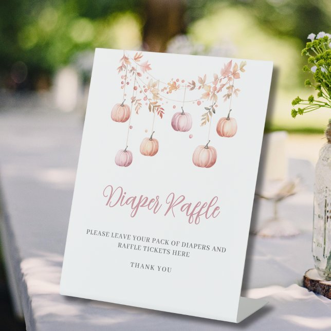 Expositor En L Chica De Calabaza Rosada Autumn Baby Shower Diaper (Subido por el creador)