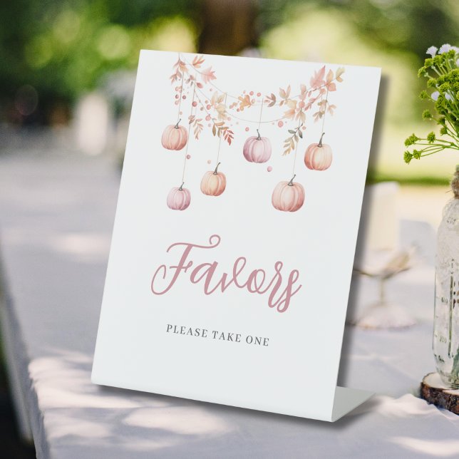 Expositor En L Chica De Calabaza Rosada Favor De Baby Shower Otoñ (Subido por el creador)