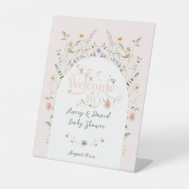 Expositor En L Chica de flores silvestres Bloom Rosa Baby Shower