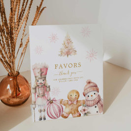 Expositor En L Chica de invierno rosa Baby Shower favorece