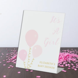 Expositor En L Chica Globos Rosados Baby Shower