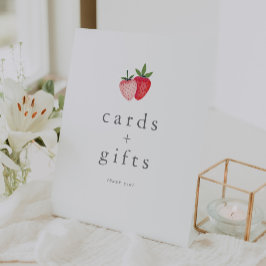 Expositor En L CHICA HEIDI de fresa rosa Baby Shower Tarjetas reg