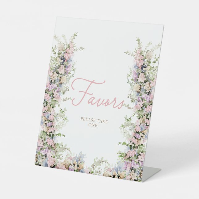 Expositor En L Chica Jardín Baby Shower favorece al Rótulo (Anverso)