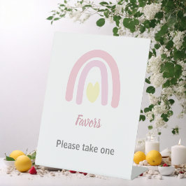 Expositor En L Chica Pastel Rosa Arcoiris Baby Shower Libro de in