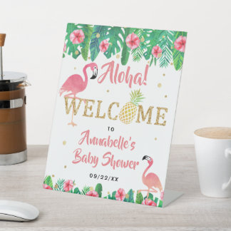 Expositor En L Chicas de Summer Beach Luau Tropical Baby Shower