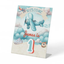 Chicos Lindo Viaje Avión Cumpleaños Personalizado