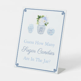 Expositor En L Chinoiserie Cuenta Con Una Mesa Azul Y Blanca