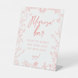 Expositor En L Chinoiserie rosada Mimosa Bar Bridal Shower