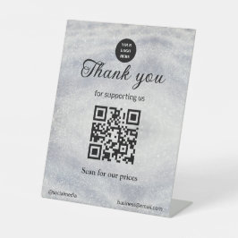 Expositor En L chispa azul añadir texto de logotipo Q R código es