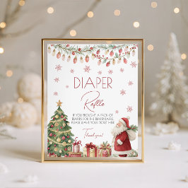 Expositor En L Christmas Baby Shower Diaper Raffle Sign