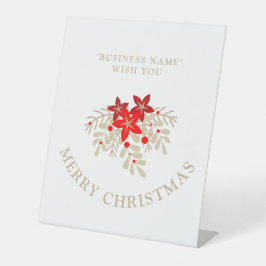 Expositor En L Christmas Botanical Holly Branches and Poinsettias