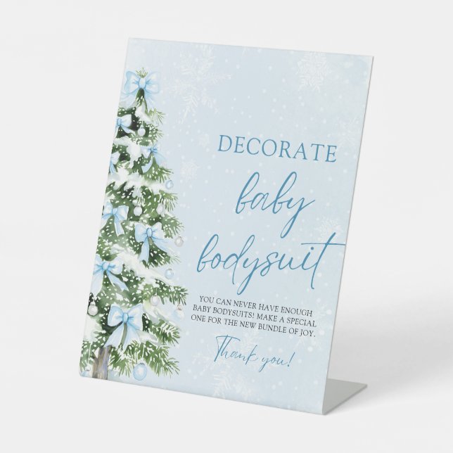 Expositor En L Christmas Decorate Baby Bodysuits Baby Shower Game (Anverso)