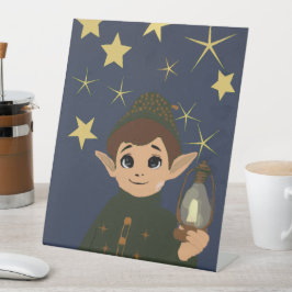 Expositor En L Christmas Elf Starry Night Stand-Up