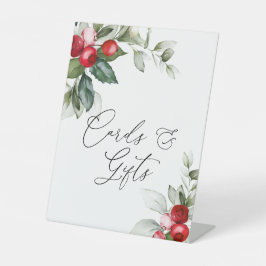 Expositor En L Christmas Greenery Cards & Gifts Table Tent Sign