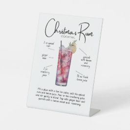 Expositor En L Christmas Rum Cocktail Pedestal Sign