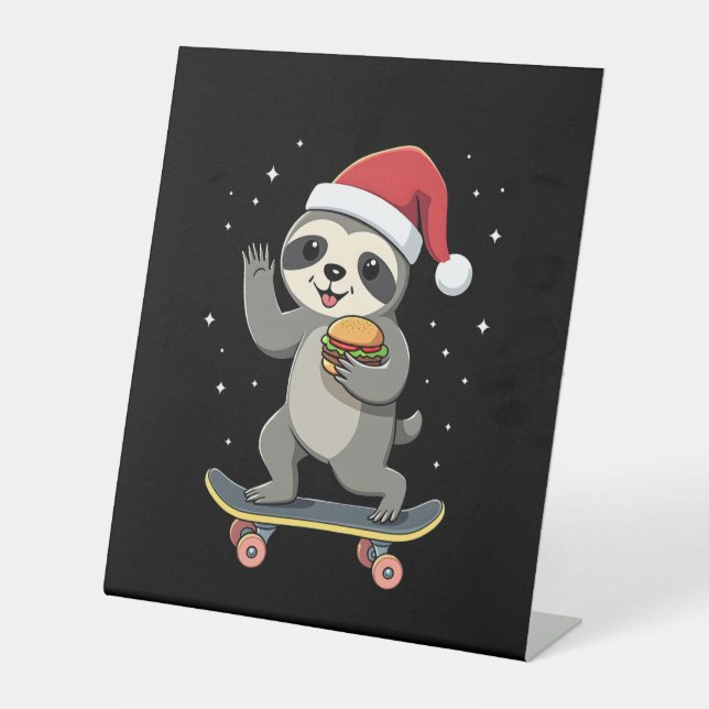 Expositor En L CHRISTMAS SLOTH Funny Christmas Skateboard Sloth ( (Anverso)